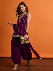 Women Ethnic Motifs Embroidered Regular Thread Work Kurta with Harem Pants & With Dupatta