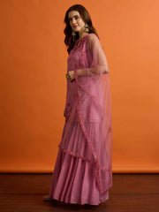 Women Ethnic Motifs Embroidered Regular Thread Work Kurta with Sharara & With Dupatta