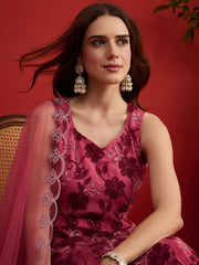 Women Floral Embroidered Regular Thread Work Kurta with Trousers & With Dupatta