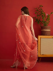 Women Ethnic Motifs Regular Thread Work Kurta with Palazzos & With Dupatta