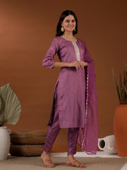Women Ethnic Motifs Embroidered Kurta with Trouser & Dupatta