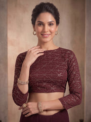 Embroidered Poly Georgette Saree