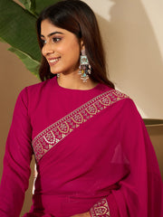 Embellished Embroidered Poly Georgette Saree