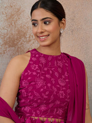 Embroidered Poly Georgette Saree