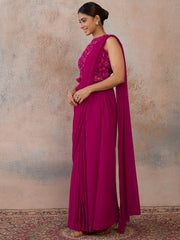 Embroidered Poly Georgette Saree