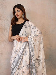 Women Floral Poly Georgette Ready to Wear Saree
