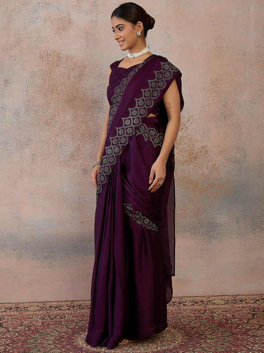 Ethnic Motifs Mukaish Poly Georgette Saree