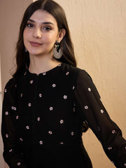 Printed Basic Jumpsuit with Embroidered