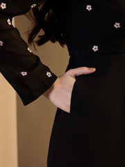 Printed Basic Jumpsuit with Embroidered