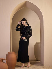 Printed Basic Jumpsuit with Embroidered