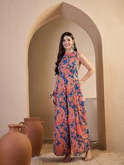 Muliticolour Printed Basic Jumpsuit