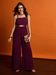 Basic Jumpsuit with Embroidered