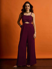 Basic Jumpsuit with Embroidered
