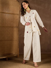 Women Cotton Applique Co-ords Set