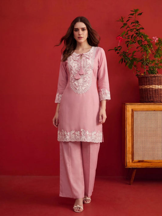 Floral Linen Printed Top with Trousers (Copy)