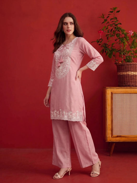 Floral Linen Printed Top with Trousers (Copy)