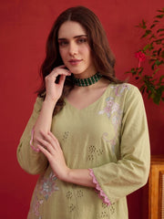 Embroidered Top with Palazzos