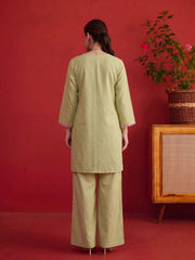 Embroidered Top with Palazzos