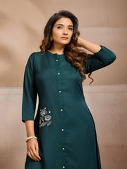 Women Floral Embroidered Thread Work Floral Kurta