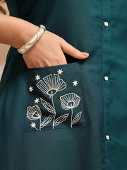 Women Floral Embroidered Thread Work Floral Kurta