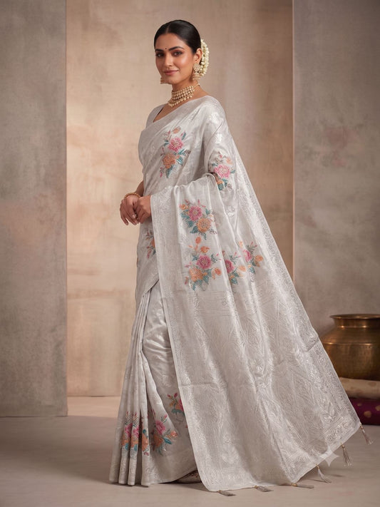 Floral Zari Pure Cotton Saree