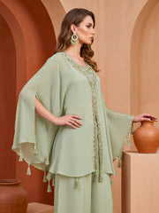 Silk Embroidered Tunic with Palazzos