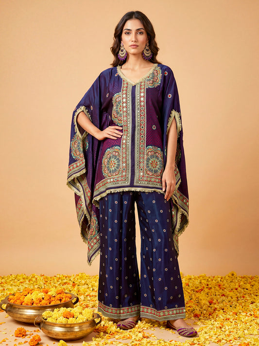 Bohemian Silk Printed Tunic with Palazzos