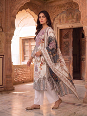 Women Ethnic Motifs Printed Regular Mirror Work Kurta with Trousers & With Dupatta