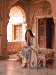 Women Ethnic Motifs Printed Regular Sequinned Kurta with Trousers & With Dupatta