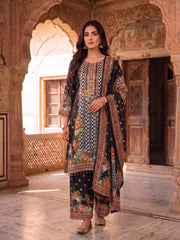 Women Ethnic Motifs Printed Regular Mirror Work Kurta with Trousers & With Dupatta