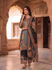 Women Ethnic Motifs Printed Regular Mirror Work Kurta with Trousers & With Dupatta