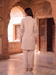 Floral Chanderi Embroidered Tunic with Trousers