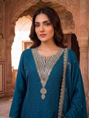 Women Ethnic Motifs Embroidered Regular Thread Work Kurta with Palazzos & With Dupatta