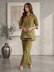 Embroidered Shirt with Trousers