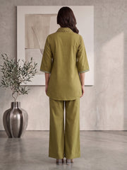 Embroidered Shirt with Trousers