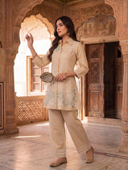 Floral Embroidered Tunic with Trousers