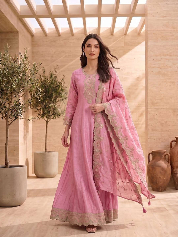 Women Embroidered Thread Work Anarkali Kurta