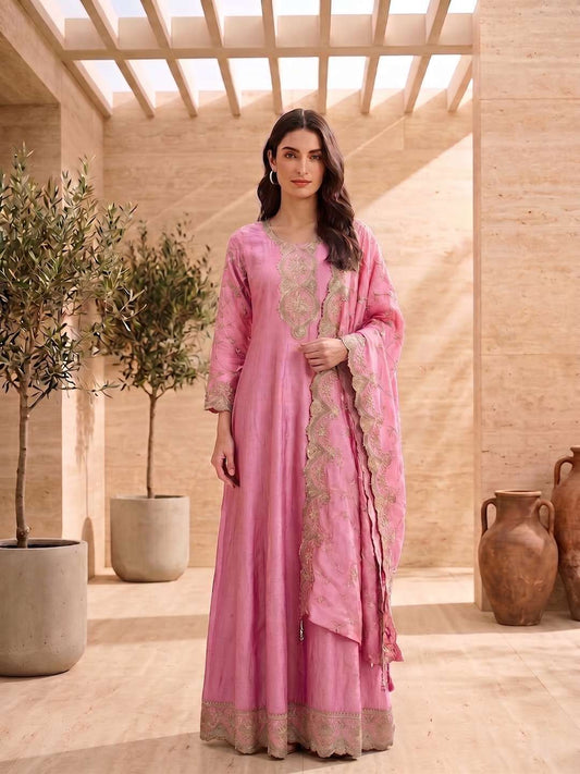 Women Embroidered Thread Work Anarkali Kurta