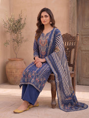 Women Ethnic Motifs Printed Regular Chanderi Cotton Kurta with Palazzos & With Dupatta