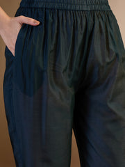 Women Floral Printed Regular Sequinned Chanderi Cotton Top with Trousers & With Dupatta