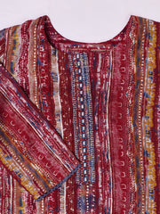 Women Printed Regular Chanderi Cotton Kurta with Trousers & With Dupatta