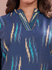 Women Printed Regular Thread Work Chanderi Cotton Kurta with Trousers & With Dupatta