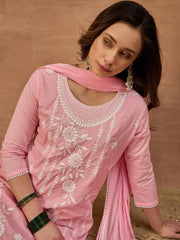 Women Floral Thread Embroidered Kurta & Trouser with Dupatta