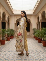 Women Floral Printed Straight Kurta & Trouser with Dupatta
