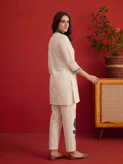 Linen Printed Top with Trousers