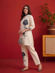 Linen Printed Top with Trousers