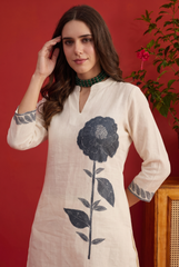 Linen Printed Top with Trousers