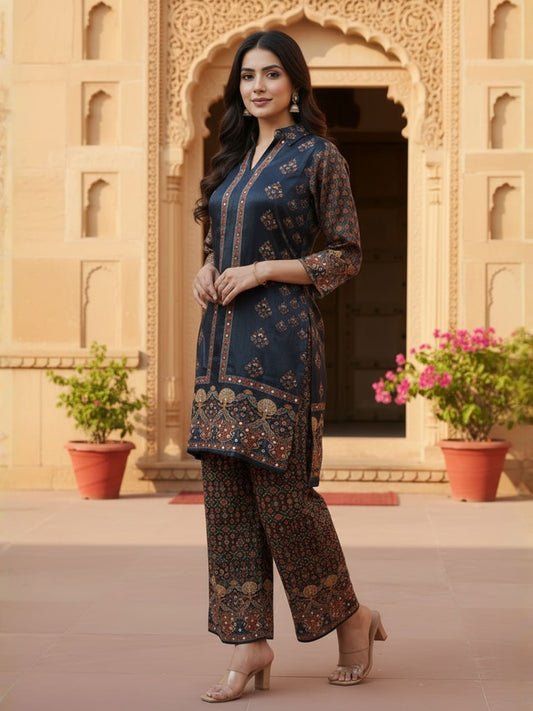 Floral Printed Top with Palazzos