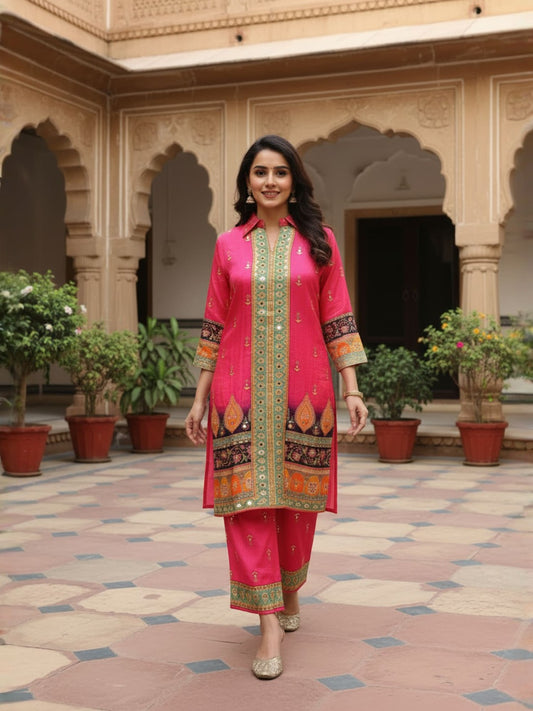 Floral Printed Top with Palazzos
