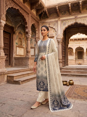 Women Ethnic Motifs Printed Regular Pure Cotton Kurta with Trousers & With Dupatta